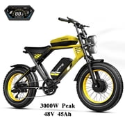ES2 Ultra Electric Bike 3000W Peak Dual Motor 48V 45Ah Battery 32 MPH Speed 200 Miles Range 20 Inch Fat Tire All Terrain Electric Bicycle for Adults UL 2849