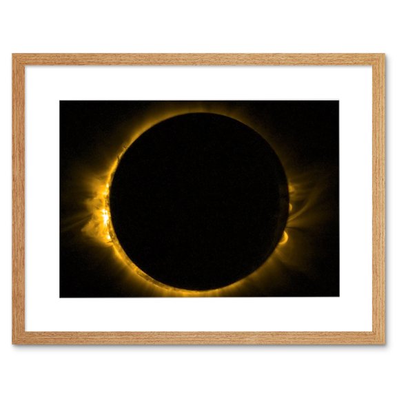 ESA PROBA-2 View of Europe's Solar Eclipse Artwork Framed Wall Art Print 9X7 Inch