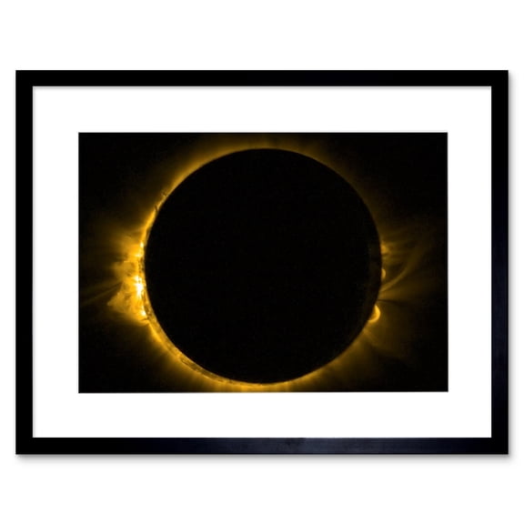 ESA PROBA-2 View of Europe's Solar Eclipse Artwork Framed Wall Art Print 9X7 Inch