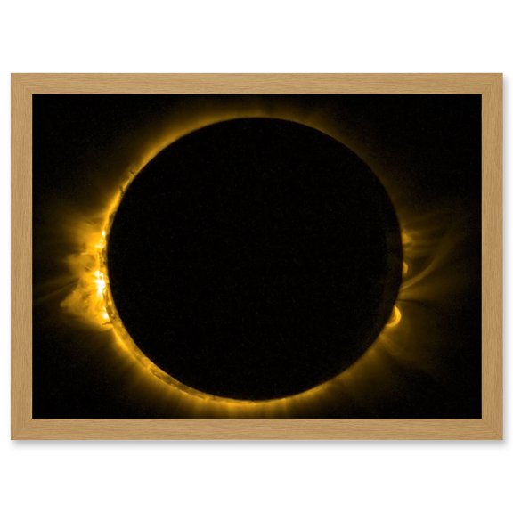 ESA PROBA-2 View of Europe's Solar Eclipse Artwork Framed Wall Art Print A4