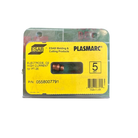 ESAB PLASMARC 0558007791 O2 Electrode HI Current For PT-36 1 Pack (Not a 5 Pack)