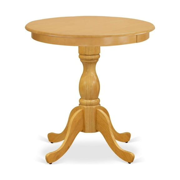ESAB3-OAK-04 Ergode 3-Pc Kitchen Dining Set - 2 Padded Parson Chairs & 1 Dining Table - Oak Finish, Linen Upholstery, Easy Assembly - 30 Min Build Time