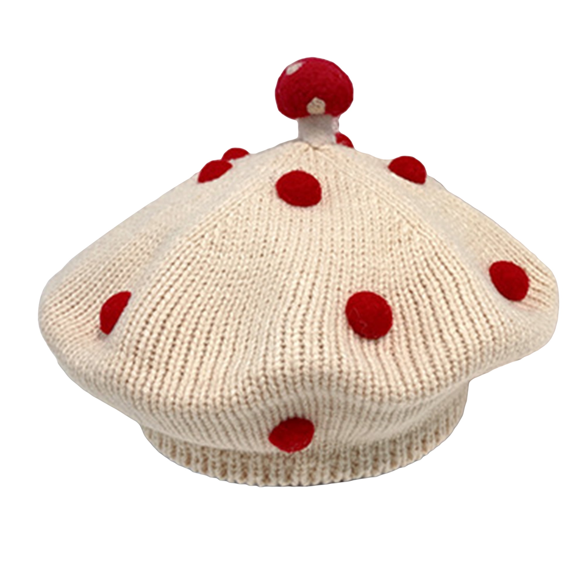 ESASSALY Casual Wool Beret Hat Classic French Artist Beanies Mushroom ...