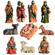 ESASSALY Christmas Manger Nativity Scene Set with Resin Statue Figurines