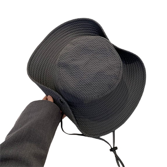 ESASSALY Fisherman Hats for Women Solid Color Breathable Large Brim Quick Drying Cowgirl Cap