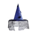 thumbnail image 1 of ESASSALY Halloween Witch Hats Spider Web Personality Pointed Cap Accessories, 1 of 3