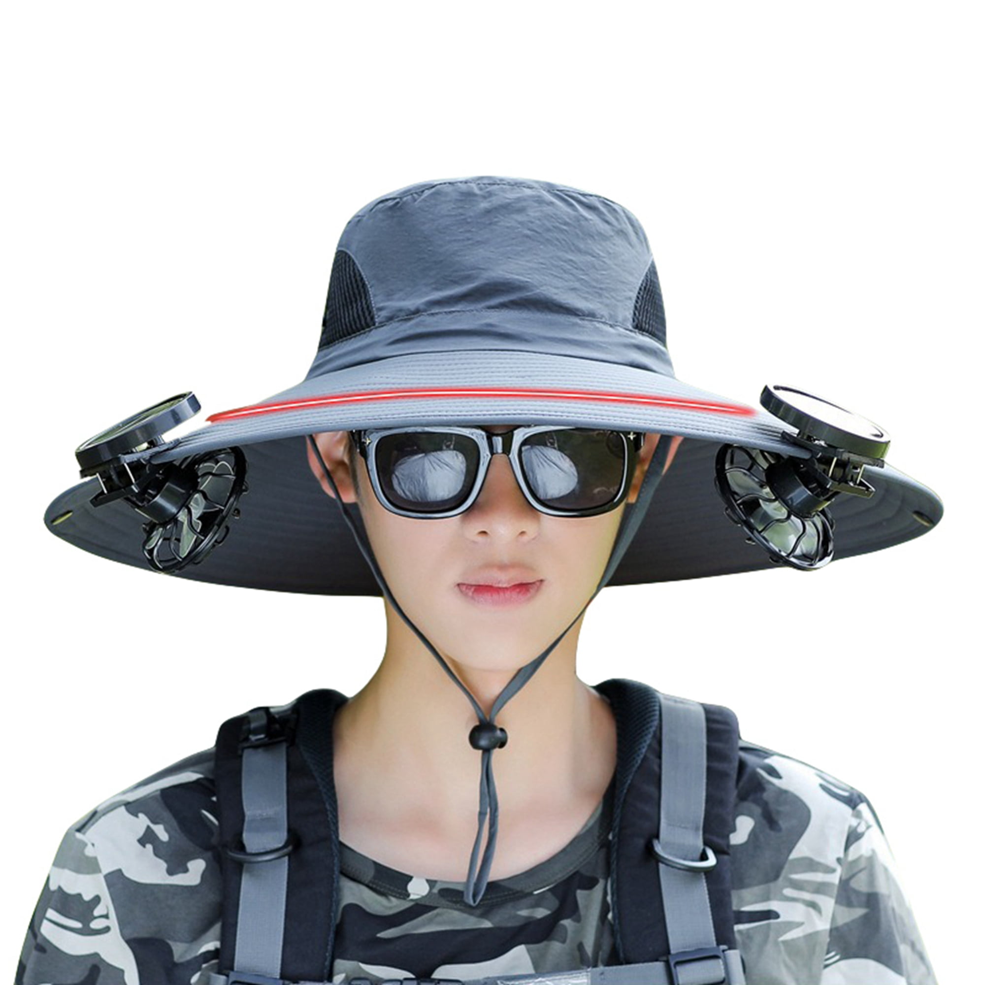 Solaria Men's UV Protection Hat with Neck Flap, Wide Brim