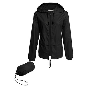 ESASSALY Raincoat Women Lightweight Waterproof Rain Jackets Packable Outdoor Hooded Windbreaker with Adjustable Drawstring