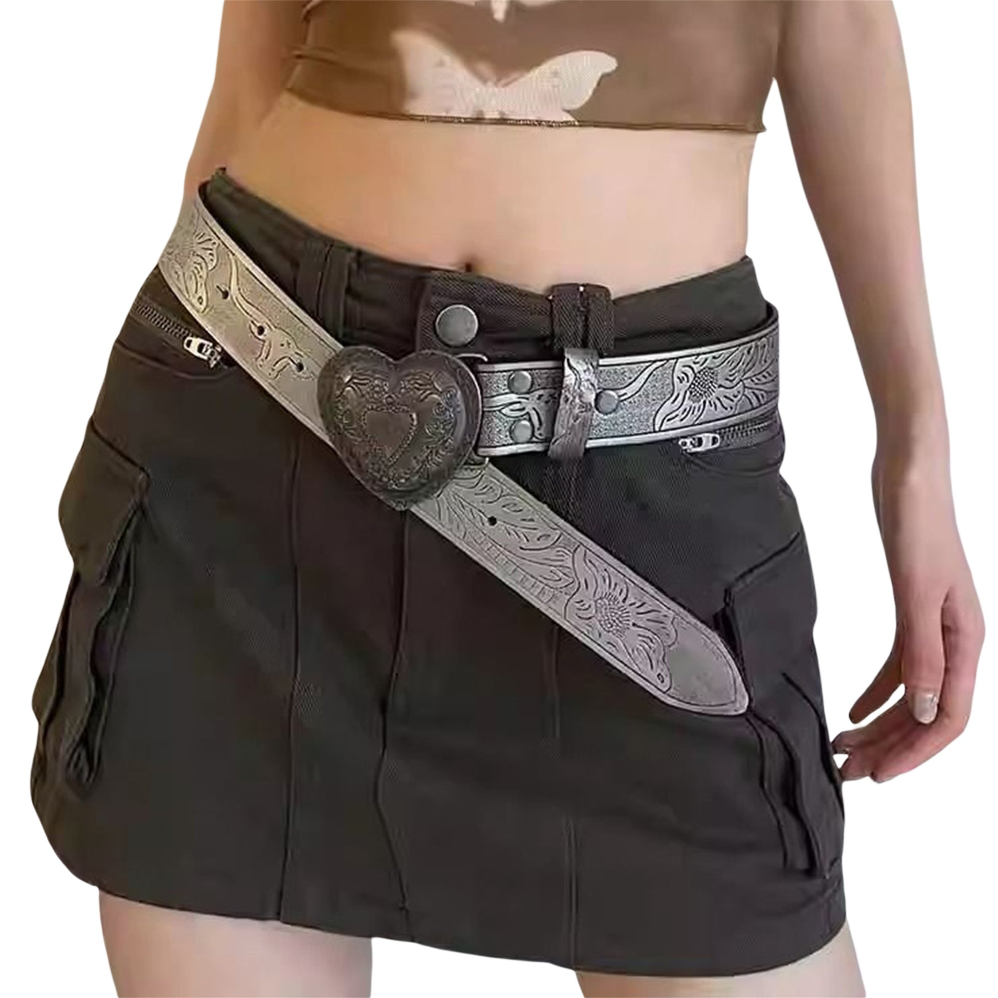 ESASSALY Women Wide Waist Belt Vintage Rivet Belt Elastic Stretch Belts ...