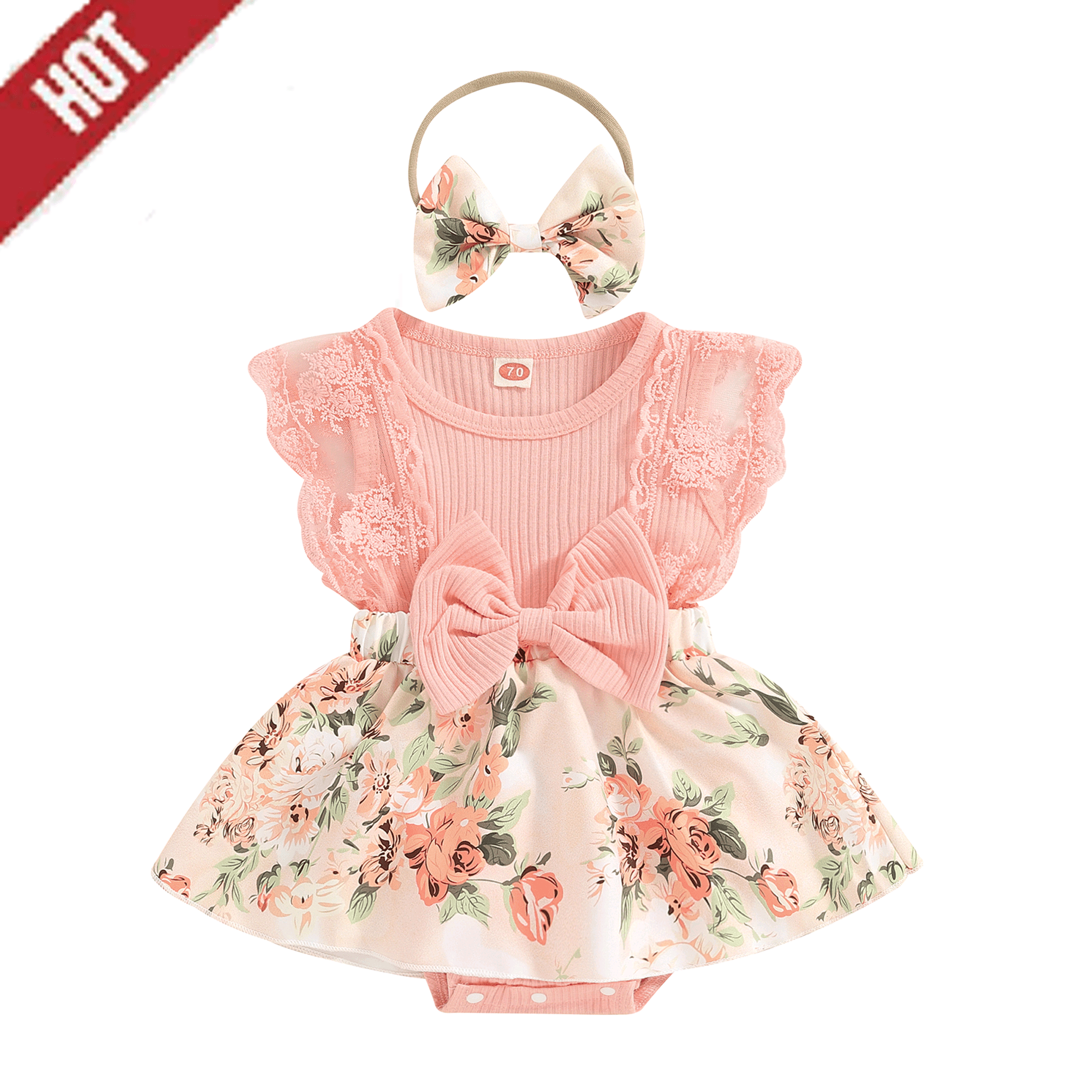 ESASSALYY Baby Girl Clothes Infant Baby Girl Lace Ruffle Sleeveless