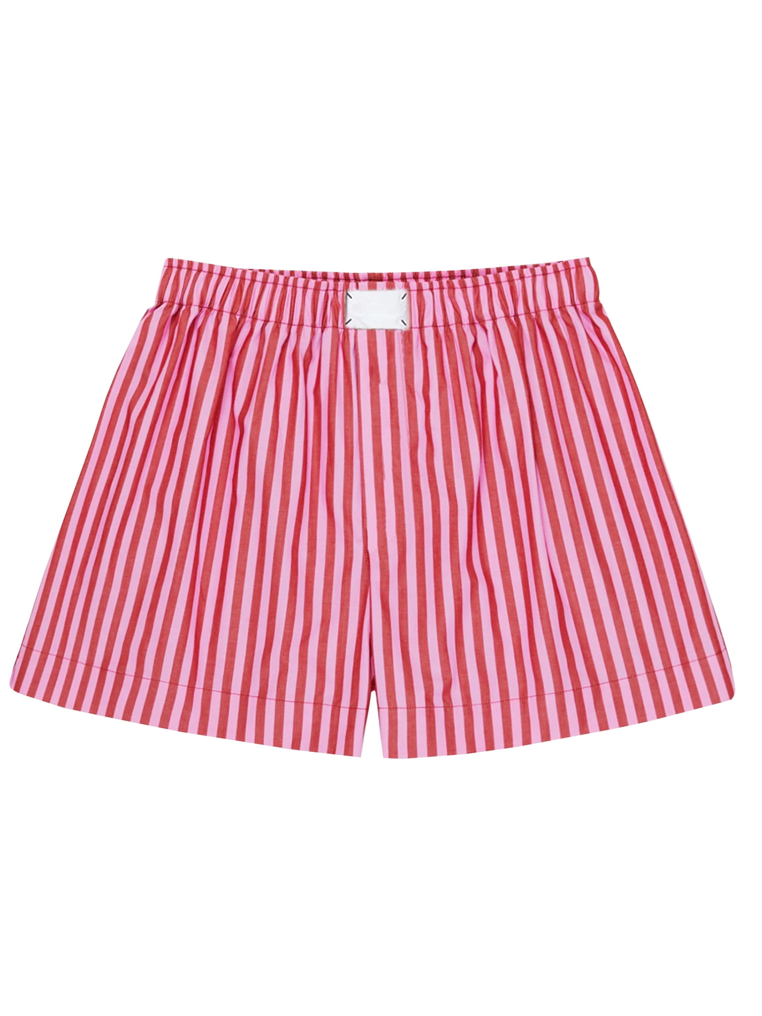ESASSALYY Women's Pajama Shorts Stripe Elastic Waist Loose Comfy Sleep