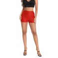 ESASSALYY Women's Summer Sequins Shorts Mid Waist Elastic Band Sparkly