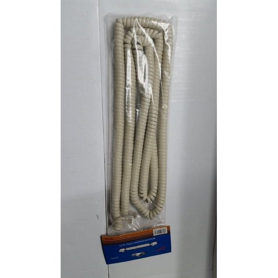 ESAW 50' Foot Modular Telephone Coiled Handset Cord Ivory Replacement