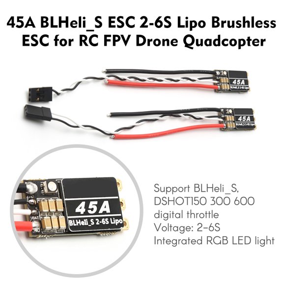 ESC,4pcs Speed Built-in Huiop 45a Fpv Esc 2-6s Esc Blheli_s Esc 2-6s Quadcopter Built-in Led 2-6s Esc 4pcs Esc 4pcs Speed 45a Blheli_s Esc Speed Built-in Led Tc 45a Eryue