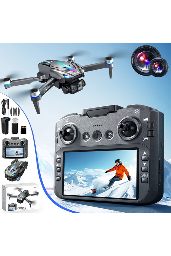 ESC Camera Cool Light RC Drone, 2.4In Screen Remote Control, Obstacle Avoidance Altitude Hold, Headless Mode One-Key Takeoff, for Boys Kids Beginners Toy Gift Indoor Outdoor