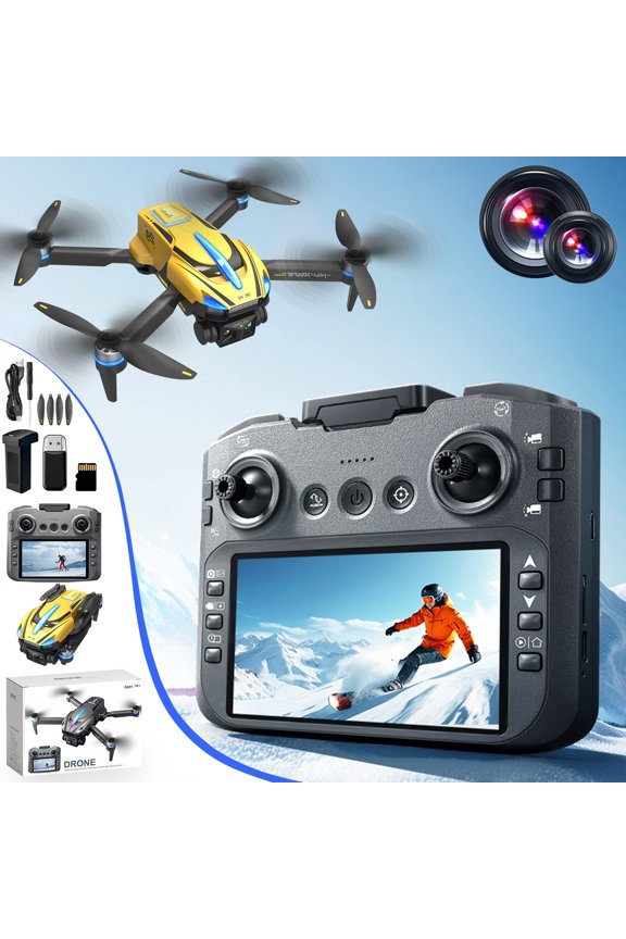 ESC Camera Cool Light RC Drone, 2.4In Screen Remote Control, Obstacle Avoidance Altitude Hold, Headless Mode One-Key Takeoff, for Boys Kids Beginners Toy Gift Indoor Outdoor