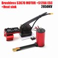 ESC,Heat Sink 1/8 Xt60 Heat Sink 1/8 Car 2850kv Motor Waterproof 120a