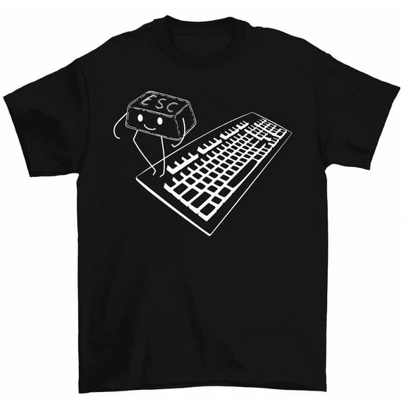 ESC Keyboard Computer Button Escaping T-Shirt Funny Tech Geek Comp Sci Coder Tee