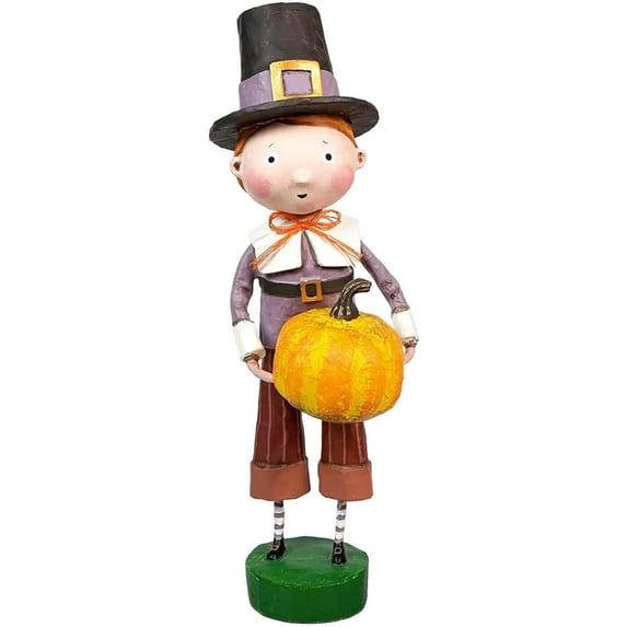 and Company Lori Mitchell Thanksgiving Pilgrim Mason Mayflower Boy Figurine, 8 Inches Tall, Multicolor