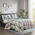 thumbnail image 1 of ESCA Abstract Floral Pink and Green Bedspread with 2 Pillow Shams - Queen Size, 3-Piece Pink/Green Lightweight Quilt Set, 1 of 6