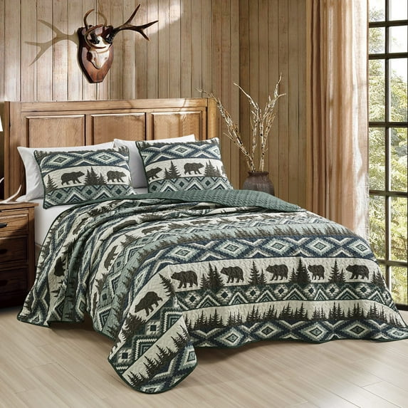 ESCA Bear Claw 3 Piece Bedspread Oversized King
