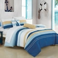 thumbnail image 1 of ESCA Bed in a Bag 9-Piece Sailboat Blue Yellow White Coastal Bedding Comforter & Sheet Set - Queen Size, 1 of 5