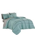 thumbnail image 1 of ESCA Bed-in-a-Bag 9-Piece Teal Embroidery Eris Comforter & Sheet Bedding Set - King Size, 1 of 5