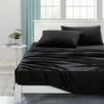 thumbnail image 1 of ESCA Black Bed Sheets Set - OEKO-TEX Certified, 4-Piece Set (Flat Sheet, Fitted Sheet, Pillowcases) Queen Size, 1 of 6