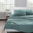 thumbnail image 1 of ESCA Blue Bed Sheets Set - OEKO-TEX Certified, 4-Piece Set (Flat Sheet, Fitted Sheet, Pillowcases) Queen Size, 1 of 6