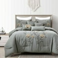 thumbnail image 1 of ESCA J22257VQ Serena Bedding Comforter Set, Gray - 7 Piece - Queen Size, 1 of 5
