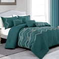 thumbnail image 1 of ESCA J22336VQ Queen Size Kefira Luxury Comforter Set, Blue - 7 Piece, 1 of 5