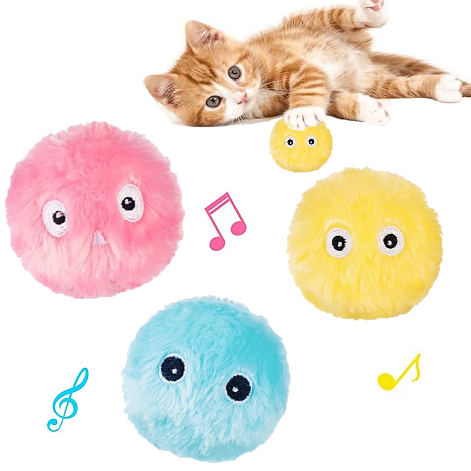 Eschen 3pcs Cat Toy Fluffy Plush