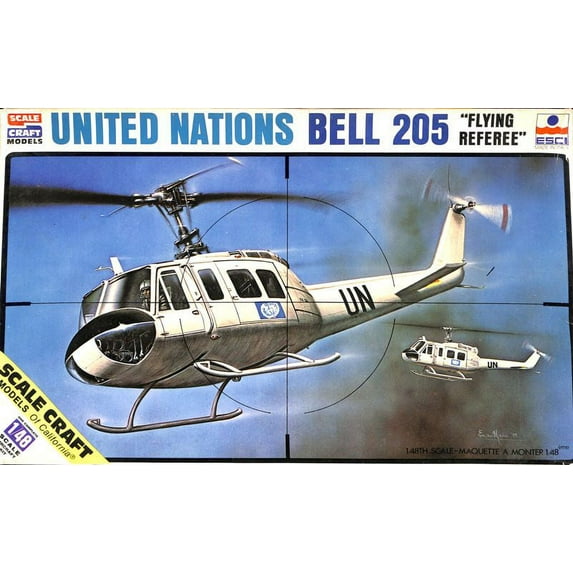 ESCI 1:48 United Nations Bell 205 Flying Referee Helicopter Kit #SC-4037U