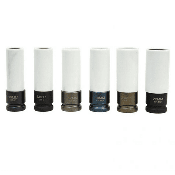 ESCO 6 Piece Wheel Service No Mar Socket Set, 1/2" Drive (MS17, 15mm, 17mm, 19mm, 21mm, 22mm)