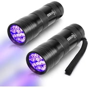 ESCO LITE 2 Packs Black Light Flashlight, 12LED 395nm UV Handheld Black Light Mini Flashlight, Dogs Urine Detector for Dry Urine Stains, Bed Bugs, Scorpions
