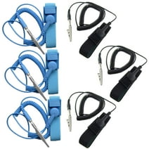ESD Anti-Static Wrist Strap Components, DaKuan 6 Packs Anti-Static Wrist Straps Equipped with Grounding Wire and Alligator Clip, Grounding Solution for Working on Sensitive Electronic Devices