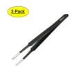 thumbnail image 1 of ESD Anti-static Stainless Steel Tweezers Blunt Tip 4.7 Inch Long 2pcs, 1 of 4
