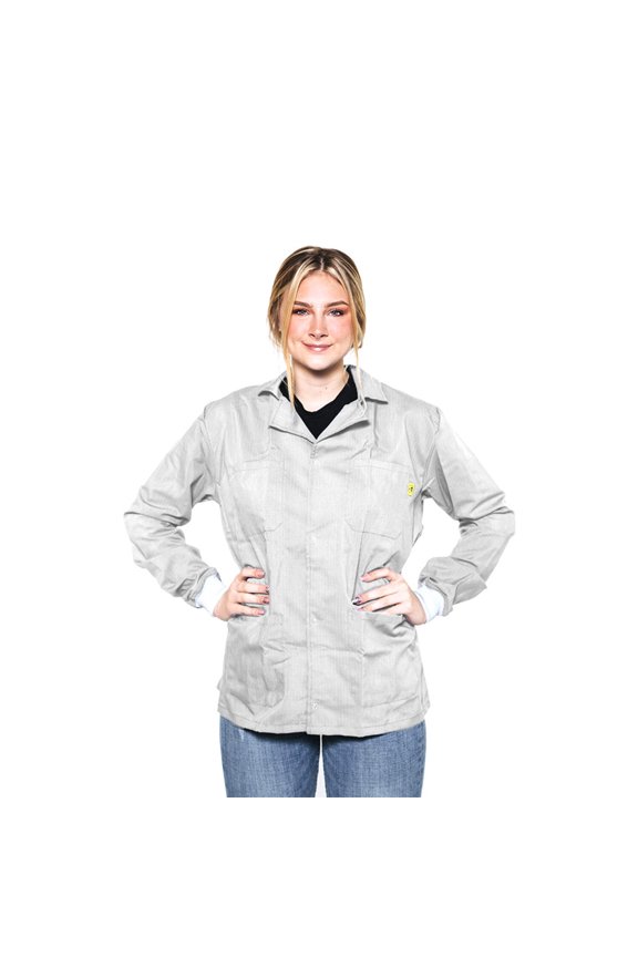 ESD Jackets: Heavy Weight 5049 Fabric, Lapel Collar, Snap Cuff