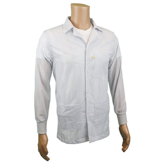 ESD Jackets - Medium Weight Anti-Static Fabric, Lapel Collar, Knit Cuff