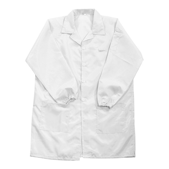 ESD Lab Coat Anti Static Clothing Science Jacket with Cuff Lapel Collar Wear Uniform Work (White, 2XL)