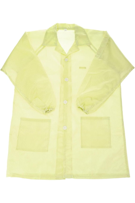 ESD Lab Coat Anti Static Clothing Science Jacket with Cuff Wear Uniform Work for Men Women Yellow -
