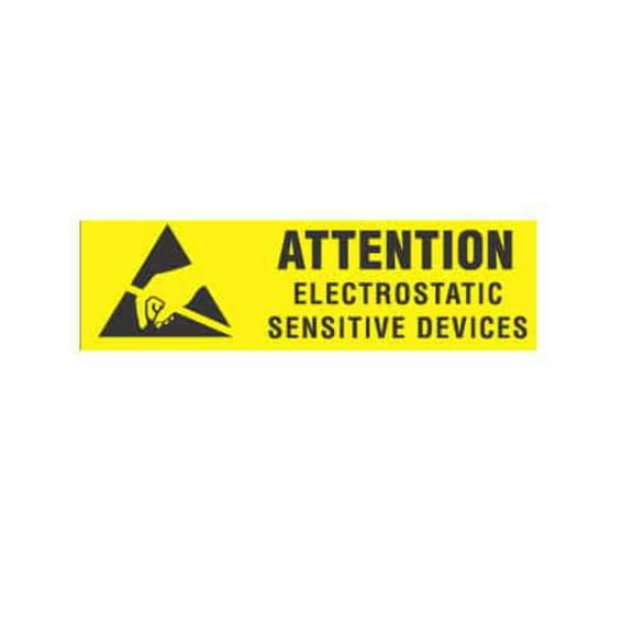 ESD Label: "Attention Electrostatic Sensitive Devices". Size: 3/8" X 1-1/4"