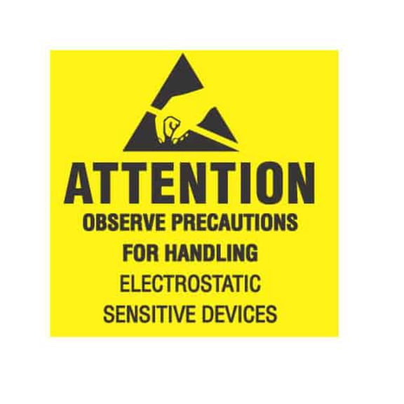 ESD Label - “Attention Observe Precautions for Handling Electrostatic Sensitive Devices”