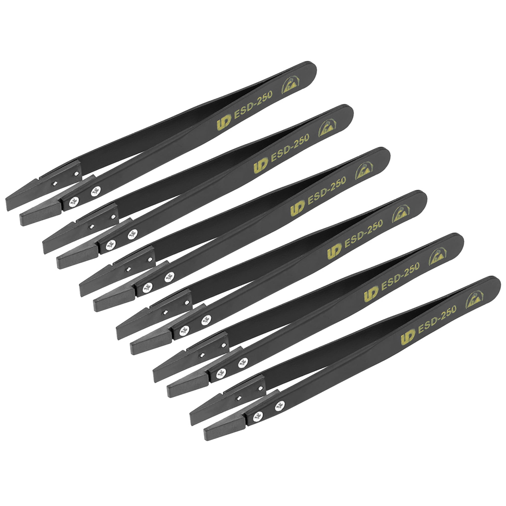 ESD Precision AntiStatic Tweezers, Stainless Steel Big Flat Tip