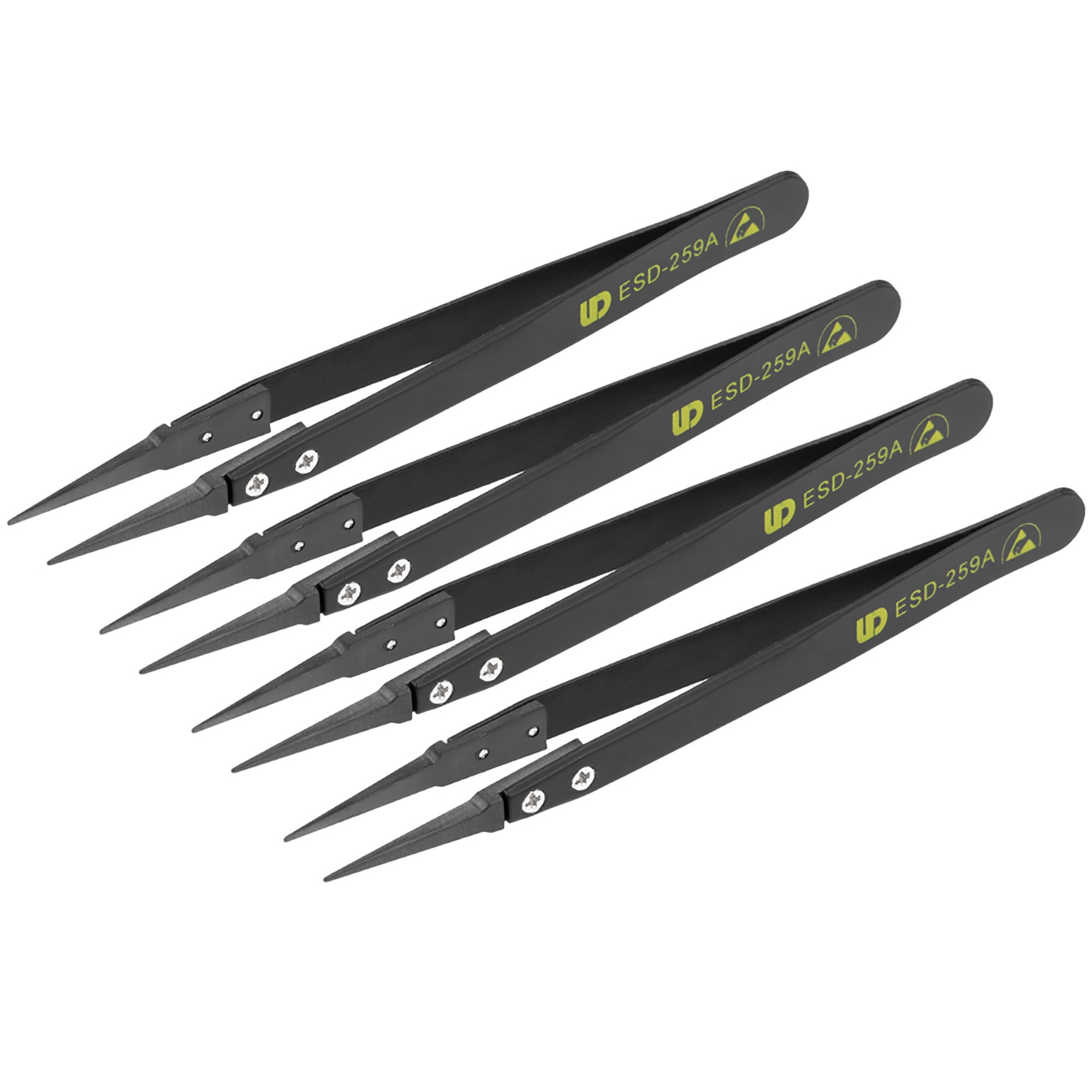 ESD Precision AntiStatic Tweezers, Stainless Steel Extremely Pointed