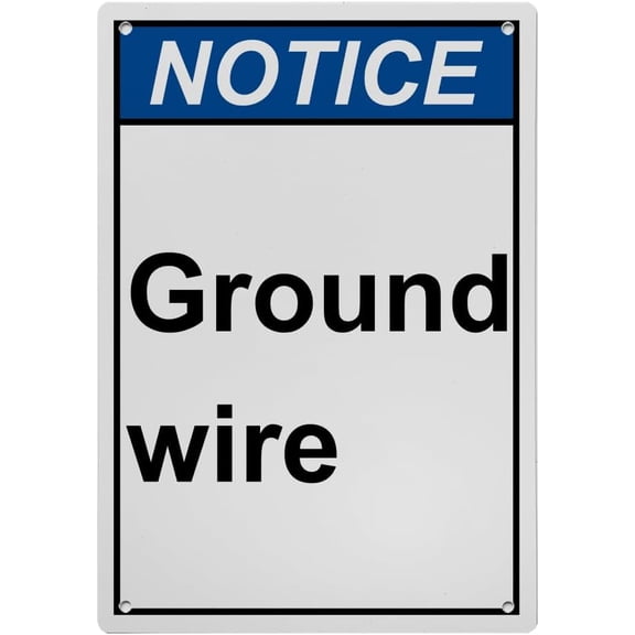 ESD Static Ground Wire Sign, Industrial ESD Static Sign 8"x12" UV Resistant for Indoor Outdoor Workplace