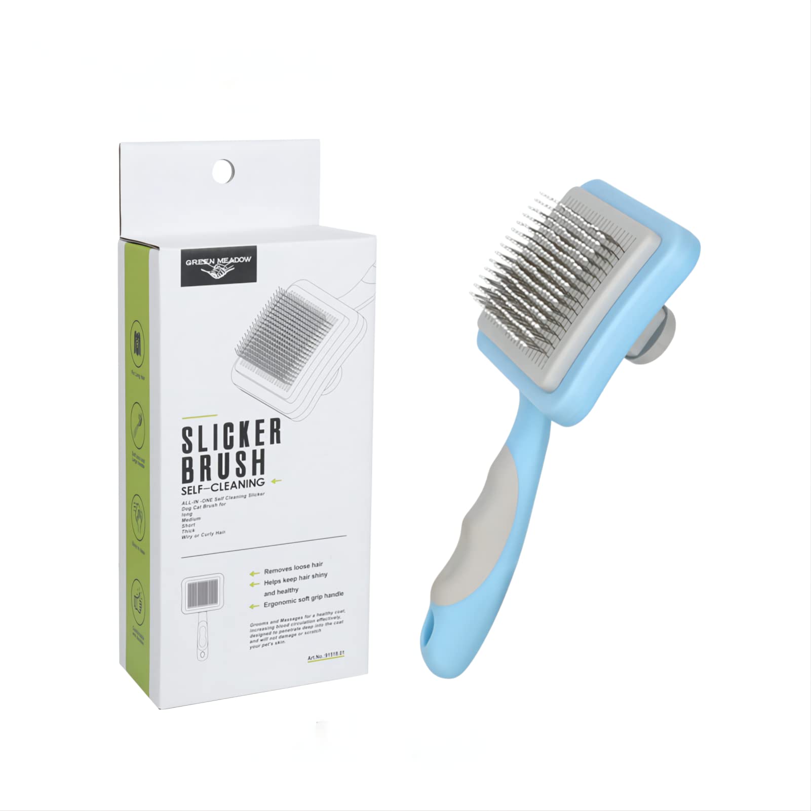 ESDEH Pet Self Cleaning Slicker Brush for Short and Long Fur, Dog & Cat
