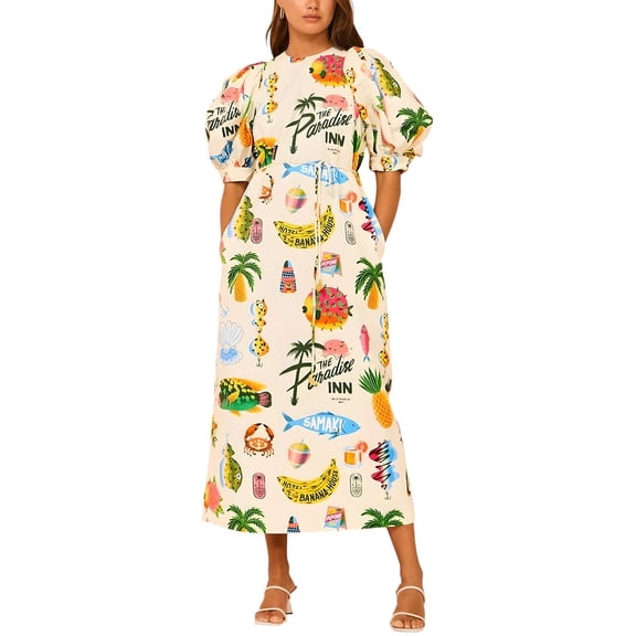 ESEA womens Linen-Blend Dress, 12