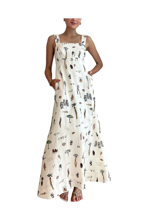 womens  Linen-Blend Dress, 8