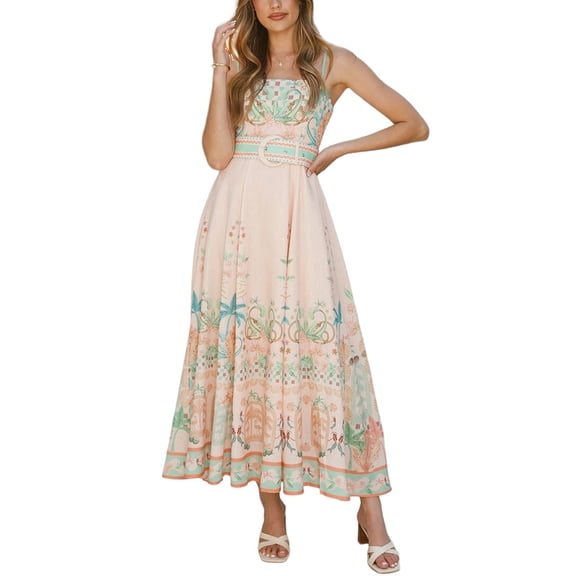 ESEA womens Linen-Blend Maxi Dress, 4